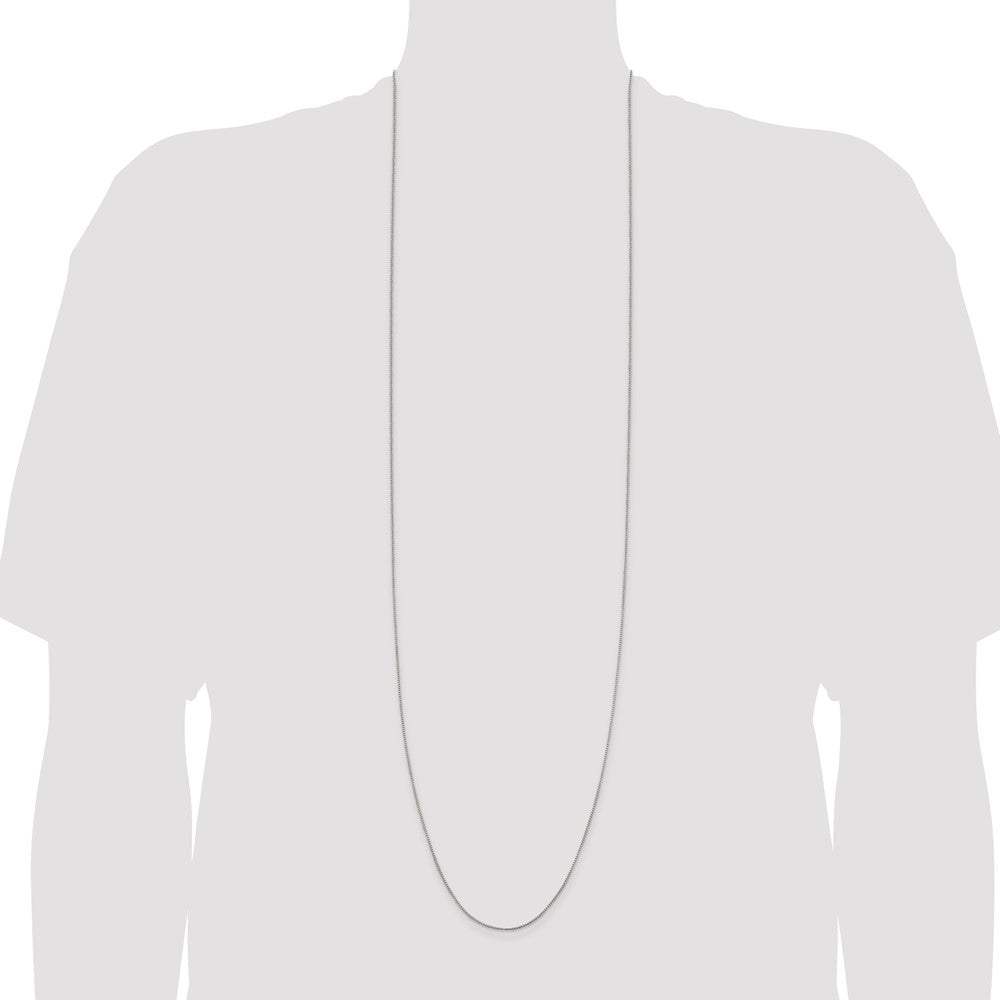 42 Inch Sterling Silver 1mm Round Box Chain Necklace