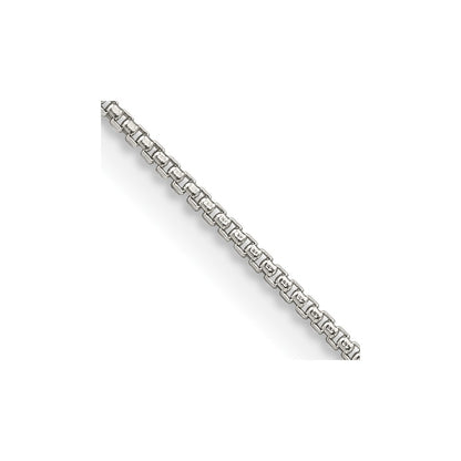 18 Inch Sterling Silver 1mm Round Box Chain Necklace