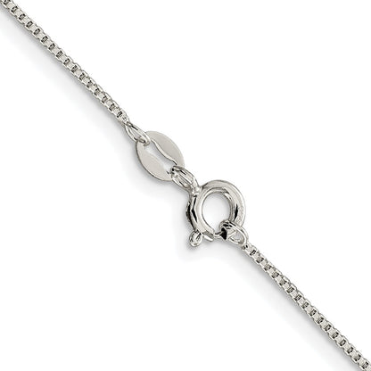 Sterling Silver Rhodium-Plated 1mm Round Box Chain