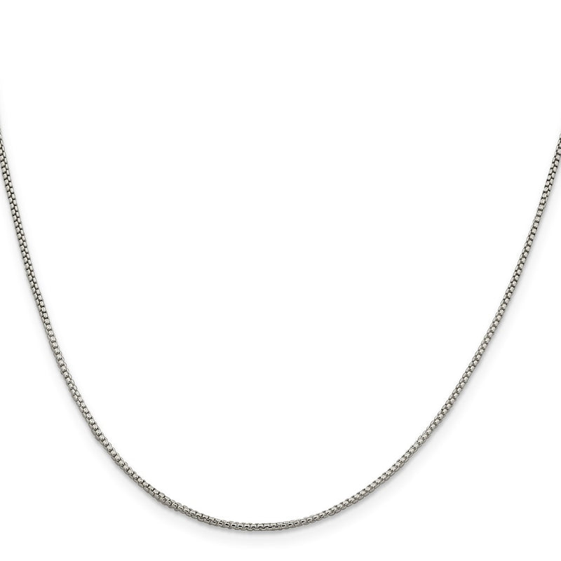 30 Inch Sterling Silver 1.25mm Round Box Chain Necklace