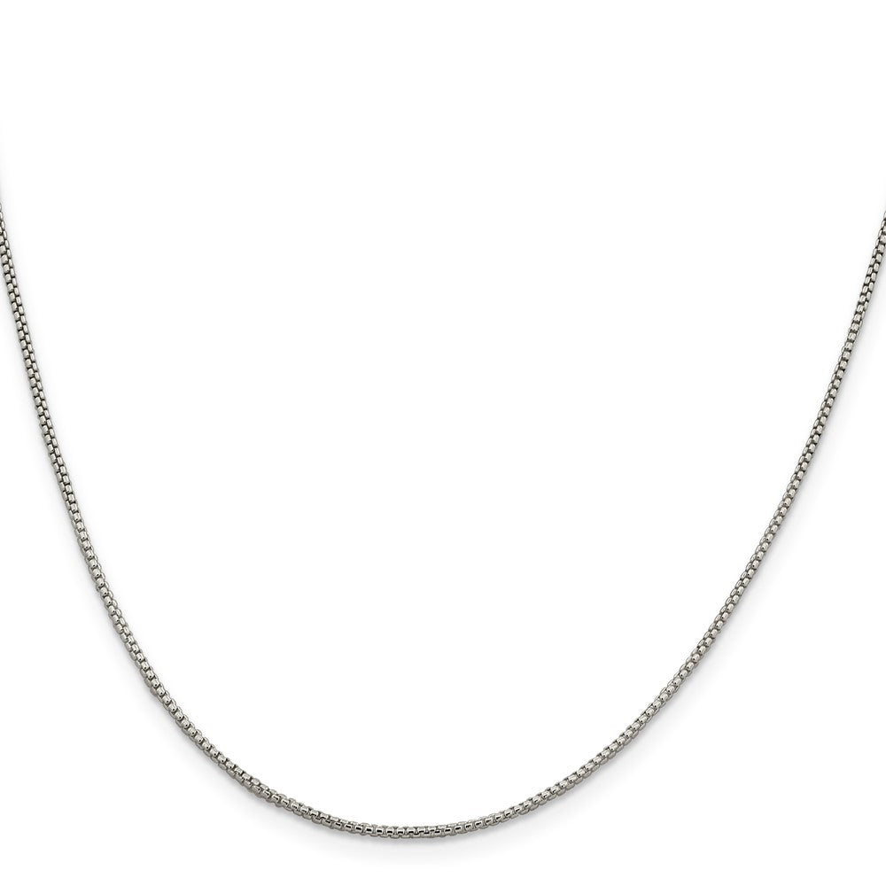 20 Inch Sterling Silver 1.25mm Round Box Chain Necklace