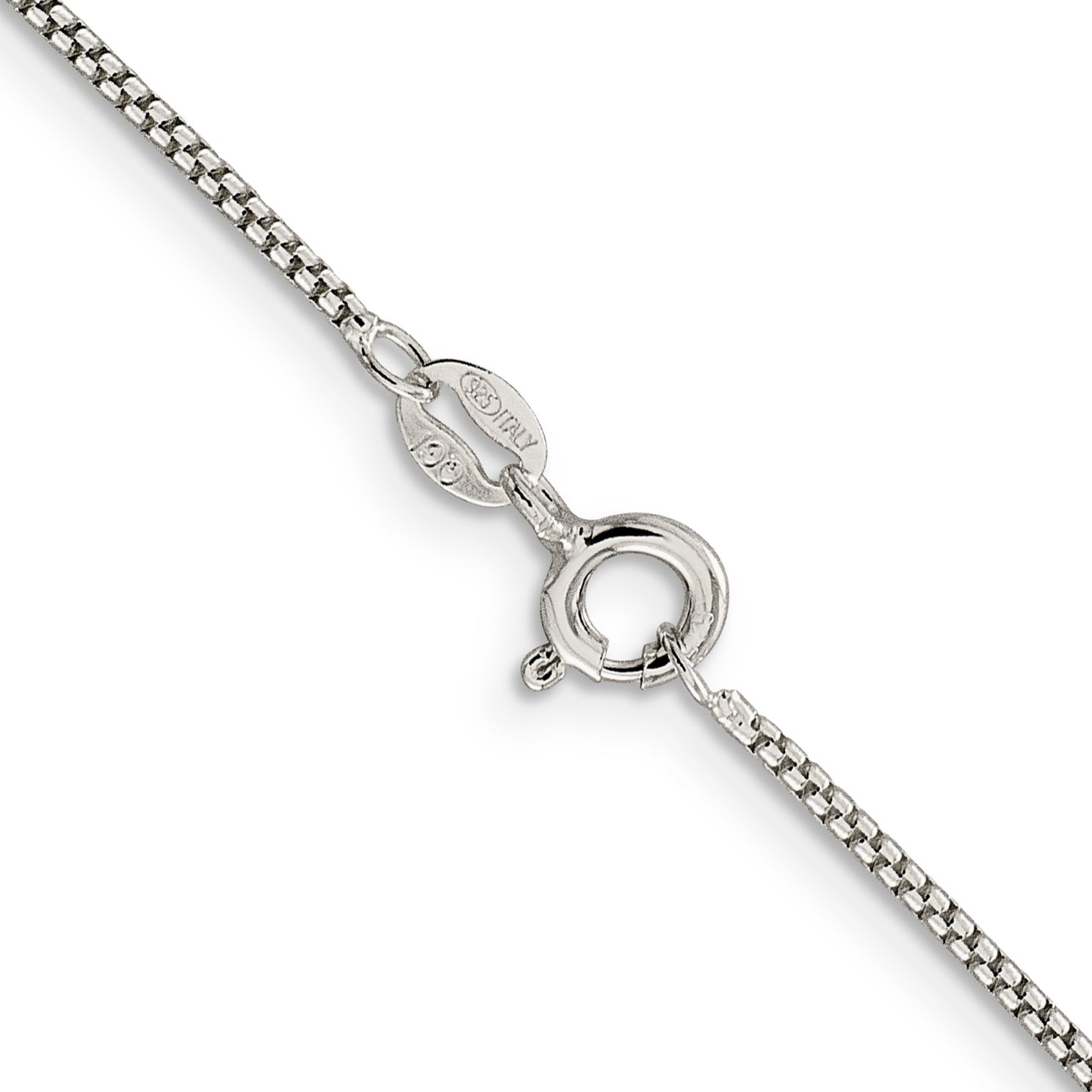 36 Inch Sterling Silver 1.25mm Round Box Chain