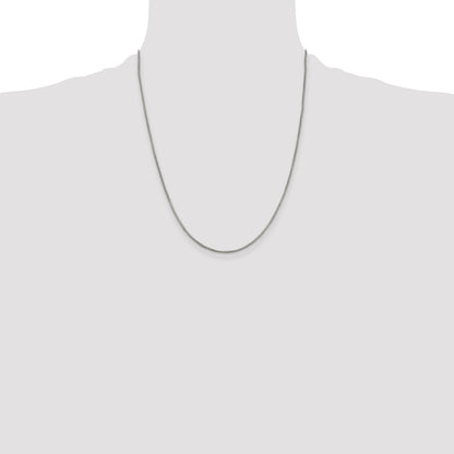 22 Inch Sterling Silver 1.25mm Round Box Chain Necklace