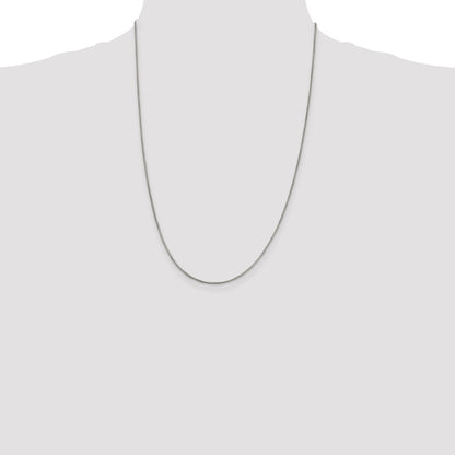 24 Inch Sterling Silver 1.25mm Round Box Chain Necklace