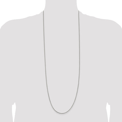 36 Inch Sterling Silver 1.25mm Round Box Chain