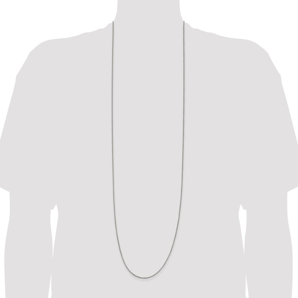 42 Inch Sterling Silver 1.25mm Round Box Chain Necklace