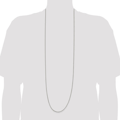 42 Inch Sterling Silver 1.25mm Round Box Chain Necklace