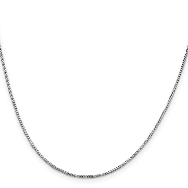 24 Inch Sterling Silver Rhodium-Plated 1.25mm Round Box Chain Necklace