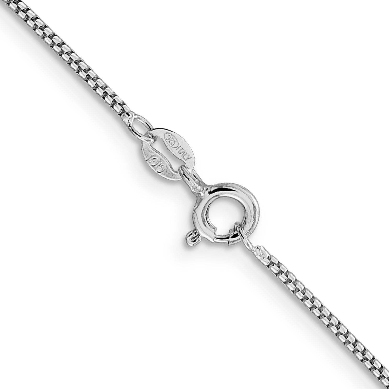24 Inch Sterling Silver Rhodium-Plated 1.25mm Round Box Chain Necklace