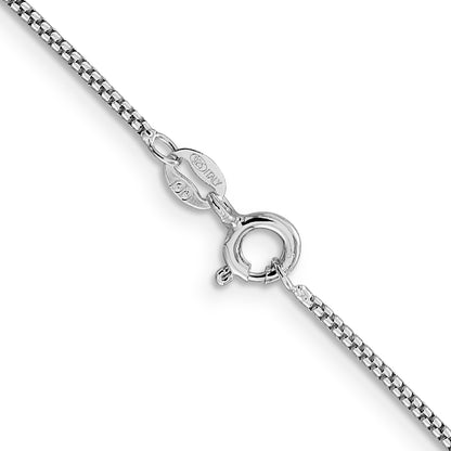 24 Inch Sterling Silver Rhodium-Plated 1.25mm Round Box Chain Necklace