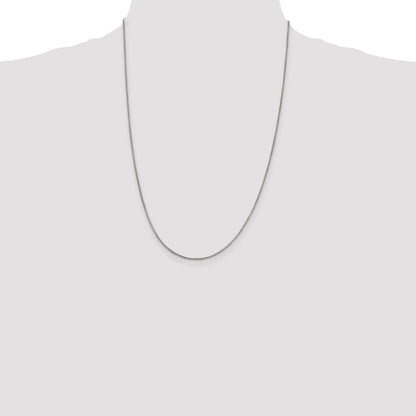 24 Inch Sterling Silver Rhodium-Plated 1.25mm Round Box Chain Necklace
