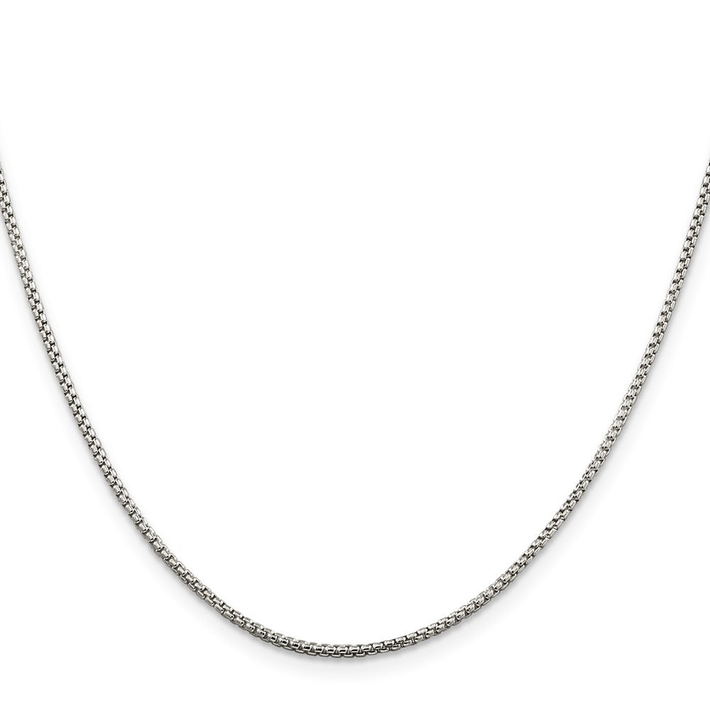 18 Inch Sterling Silver 1.5mm Round Box Chain Necklace