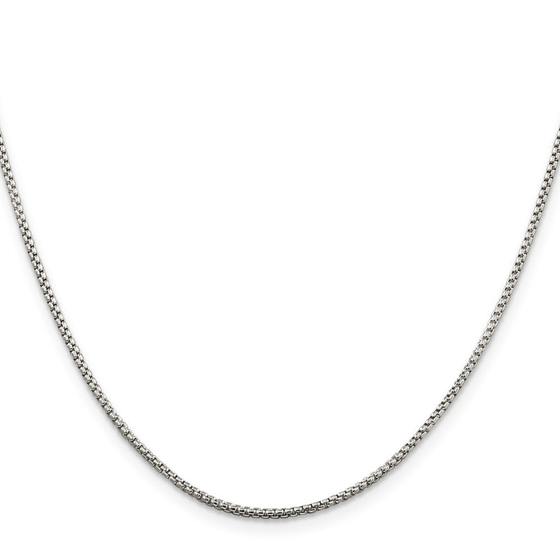 18 Inch Sterling Silver 1.5mm Round Box Chain Necklace