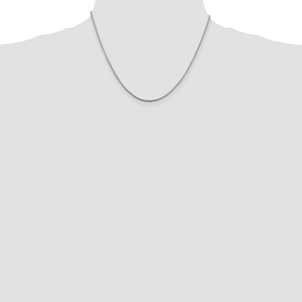 18 Inch Sterling Silver 1.5mm Round Box Chain Necklace