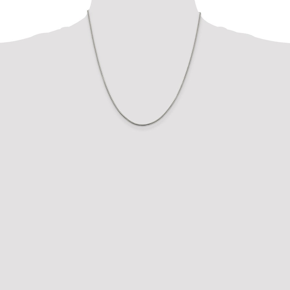 20 Inch Sterling Silver 1.5mm Round Box Chain Necklace