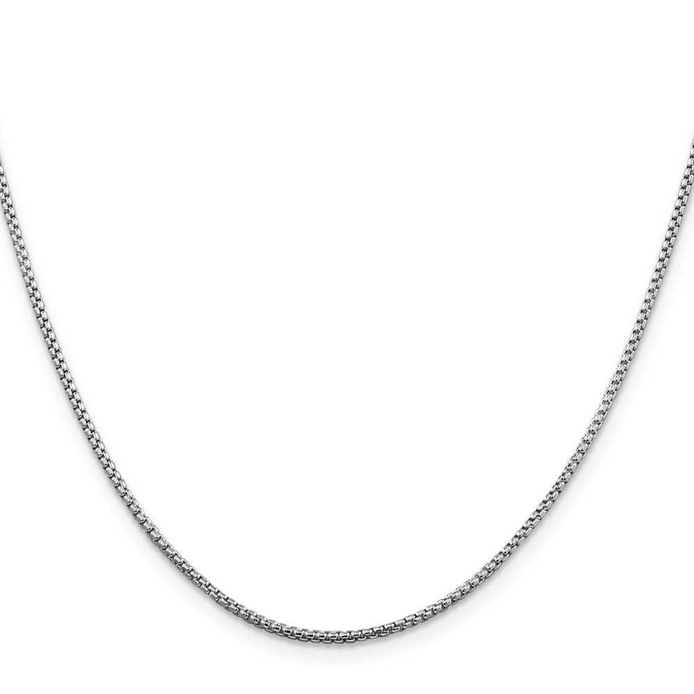 16 Inch Sterling Silver Rhodium-Plated 1.5mm Round Box Chain Necklace