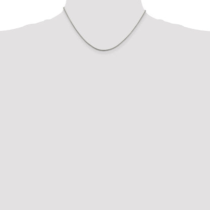 16 Inch Sterling Silver Rhodium-Plated 1.5mm Round Box Chain Necklace