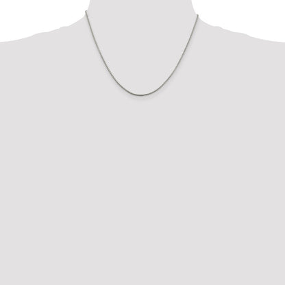 18 Inch Sterling Silver Rhodium-Plated 1.5mm Round Box Chain Necklace