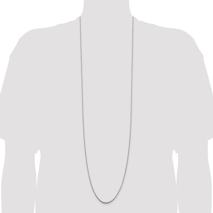 22 Inch Sterling Silver Rhodium-Plated 1.5mm Round Box Chain Necklace