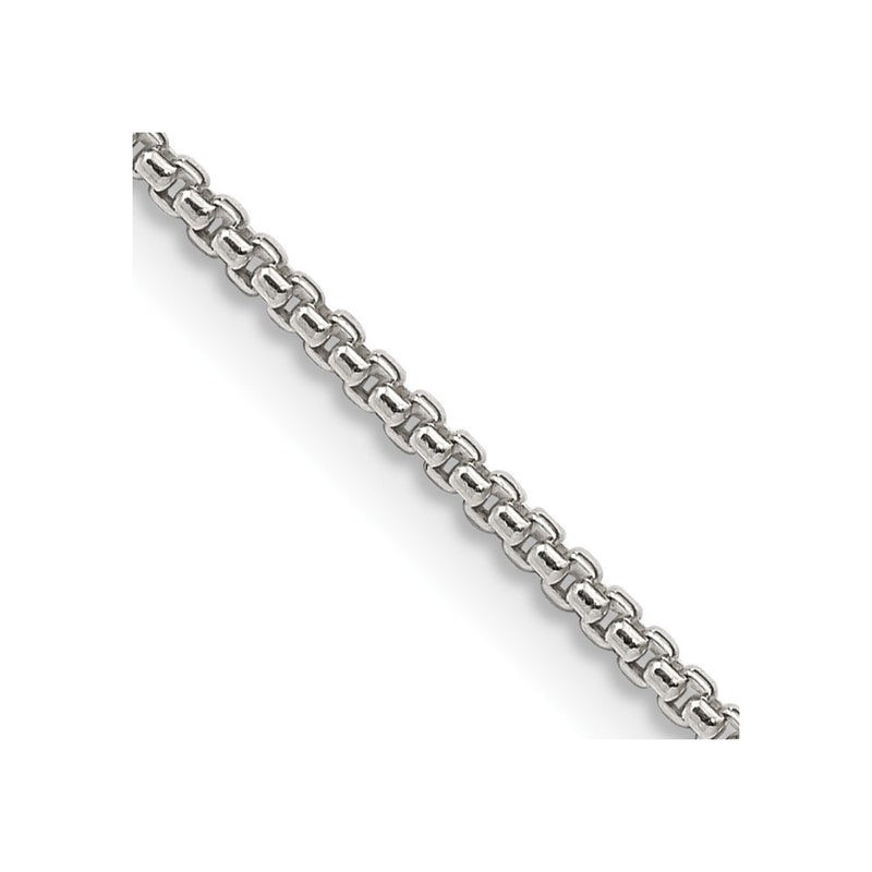 18 Inch Sterling Silver 1.5mm Round Box Chain Necklace