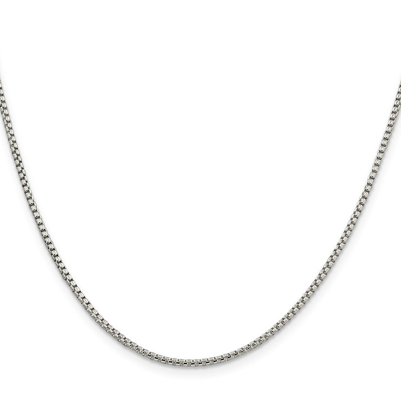 20 Inch Sterling Silver 1.75mm Round Box Chain Necklace