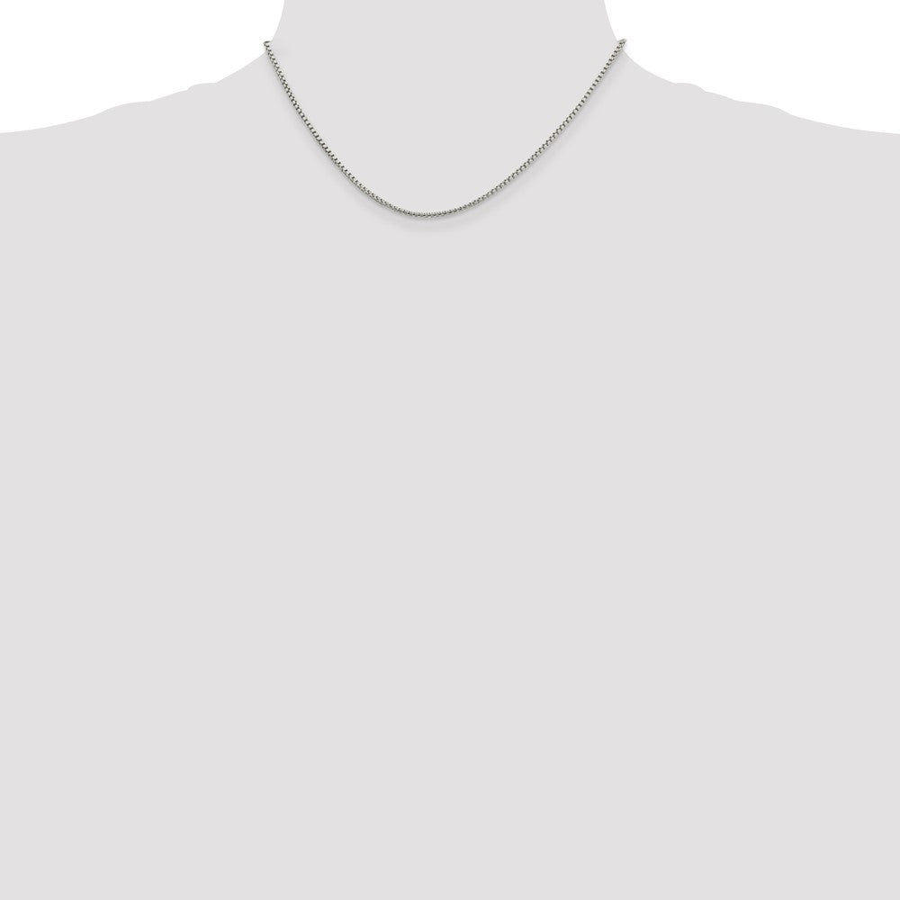 16 Inch Sterling Silver 1.75mm Round Box Chain Necklace