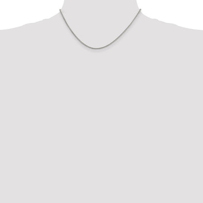 16 Inch Sterling Silver 1.75mm Round Box Chain Necklace