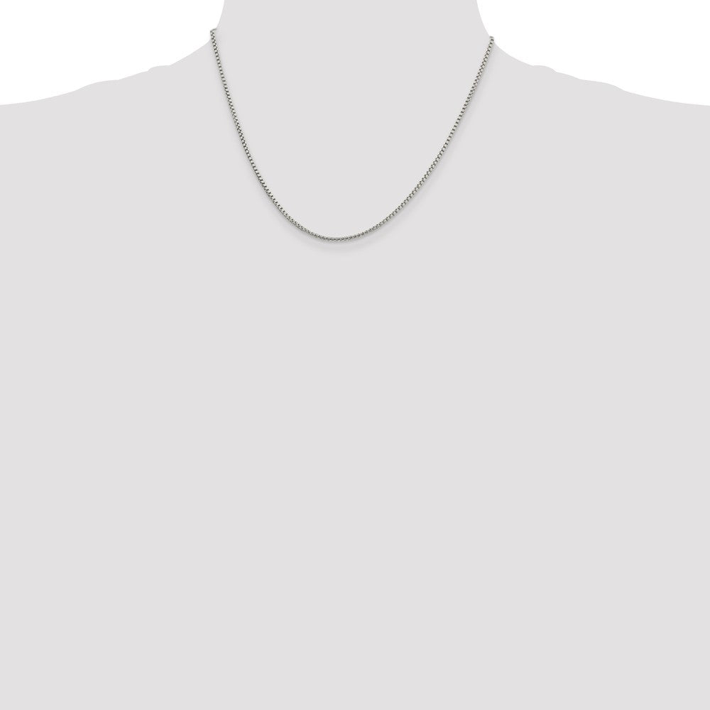 18 Inch Sterling Silver 1.75mm Round Box Chain Necklace