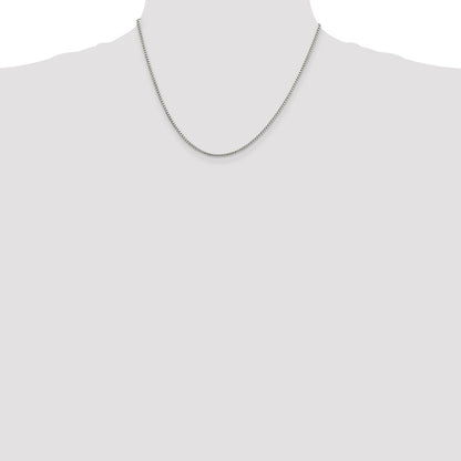 18 Inch Sterling Silver 1.75mm Round Box Chain Necklace