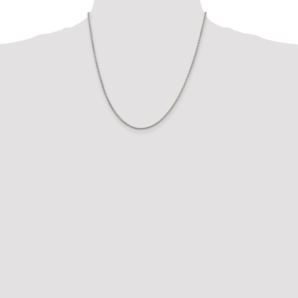 20 Inch Sterling Silver 1.75mm Round Box Chain Necklace