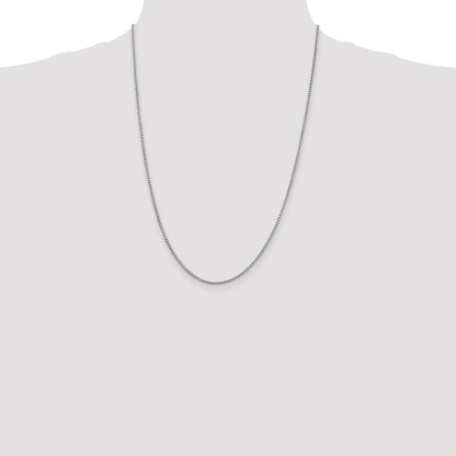 24 Inch Sterling Silver 1.75mm Round Box Chain Necklace