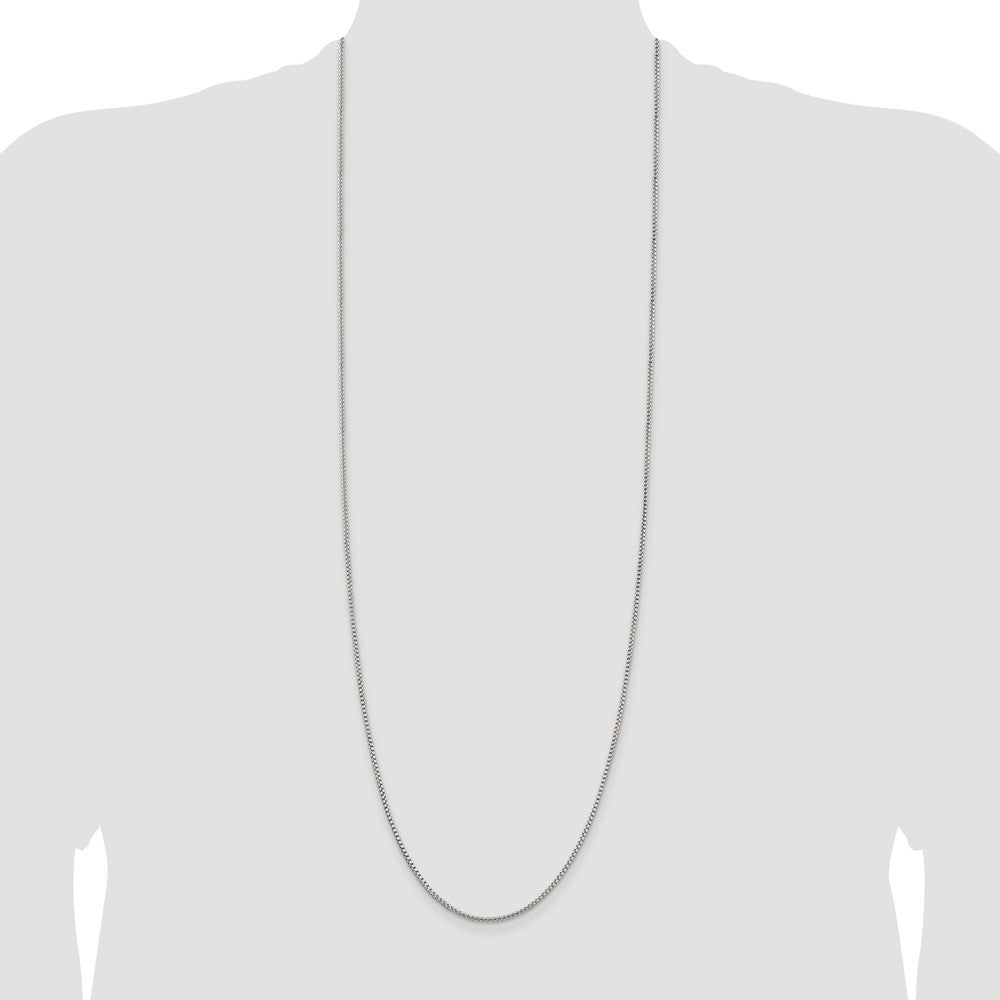 36 Inch Sterling Silver 1.75mm Round Box Chain Necklace