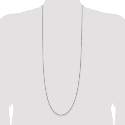 36 Inch Sterling Silver 1.75mm Round Box Chain Necklace