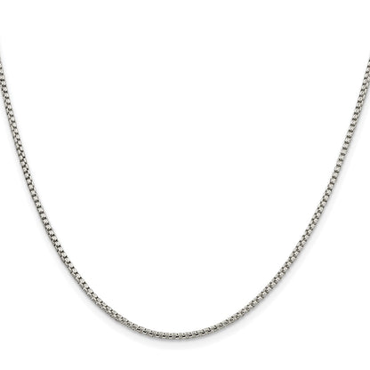 Sterling Silver Rhodium-Plated 1.75mm Round Box Chain