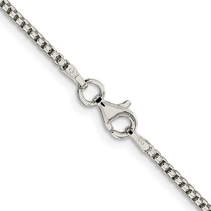Sterling Silver Rhodium-Plated 1.75mm Round Box Chain