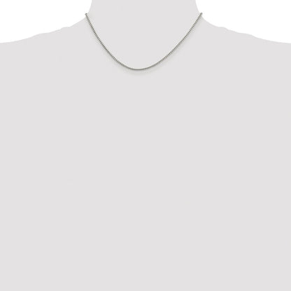Sterling Silver Rhodium-Plated 1.75mm Round Box Chain