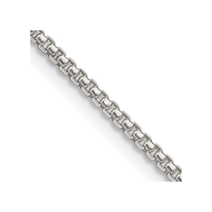 20 Inch Sterling Silver 1.75mm Round Box Chain Necklace