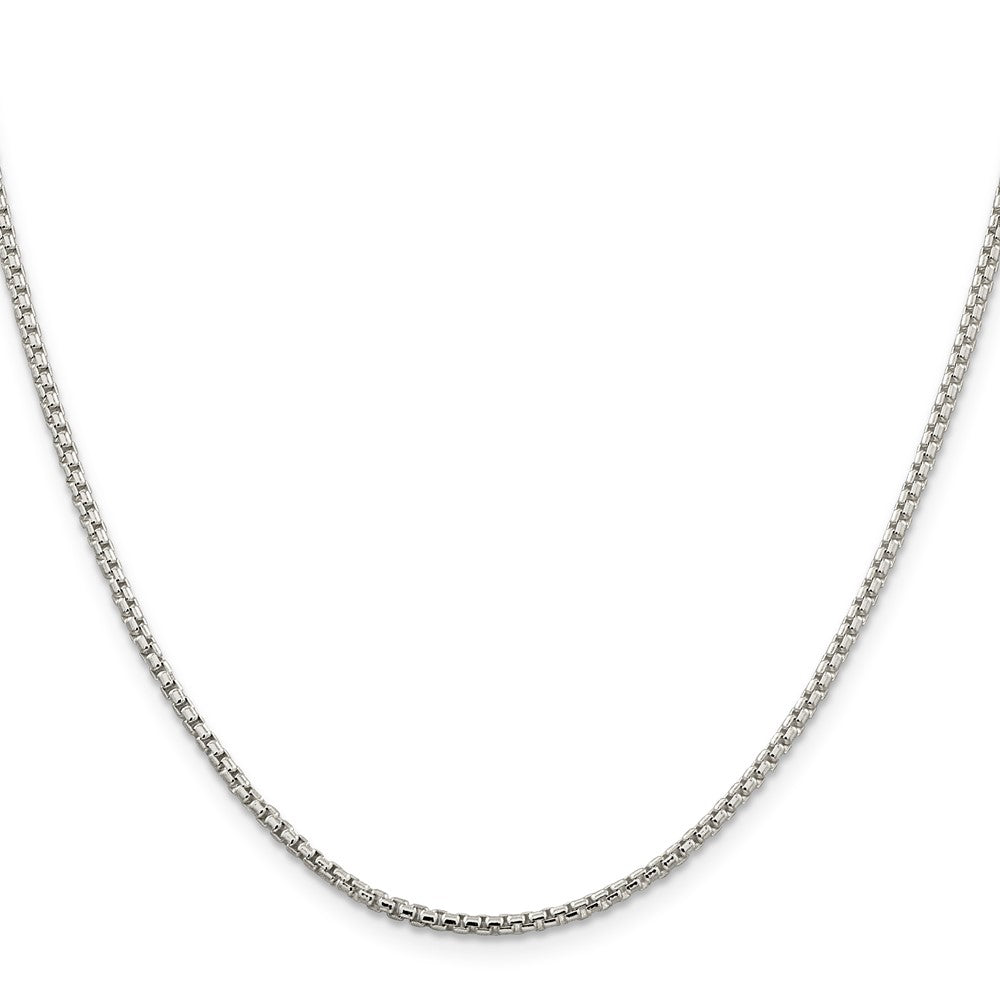 20 Inch Sterling Silver 2mm Round Box Chain Necklace