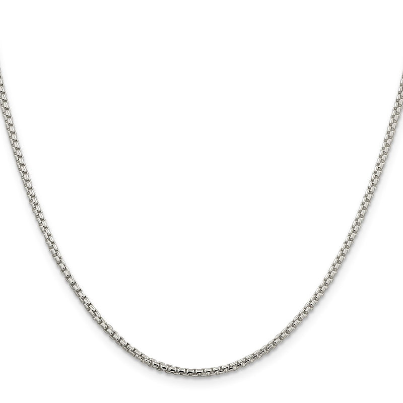 20 Inch Sterling Silver 2mm Round Box Chain Necklace