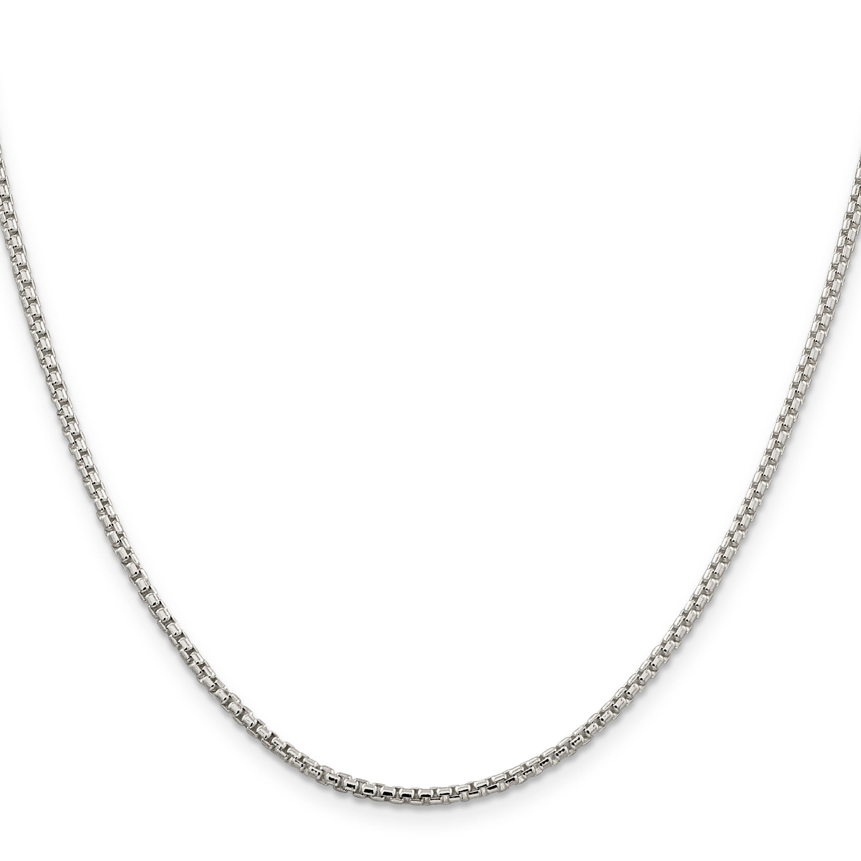 30 Inch Sterling Silver 2mm Round Box Chain Necklace
