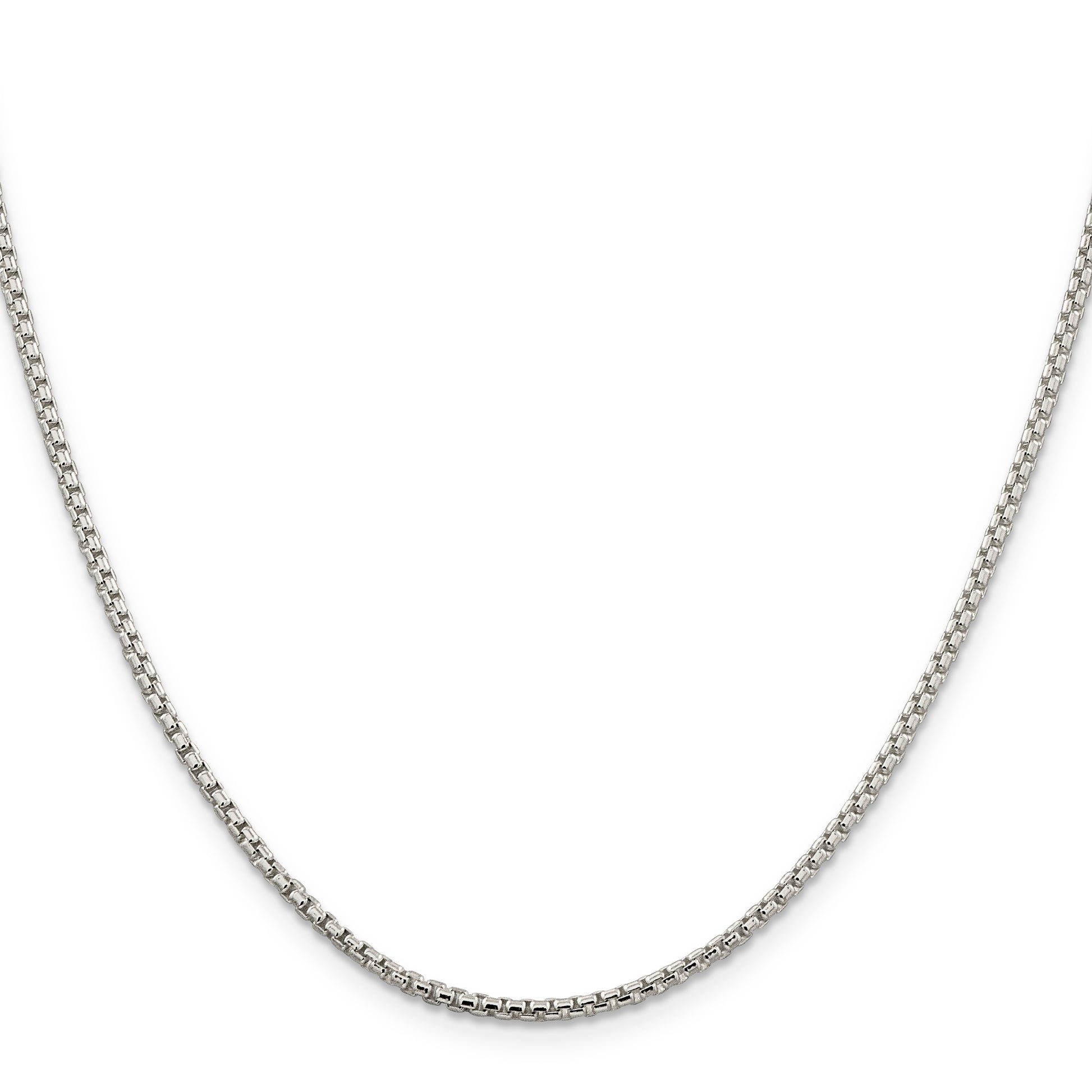 30 Inch Sterling Silver 2mm Round Box Chain Necklace