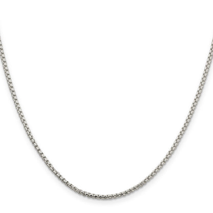 30 Inch Sterling Silver 2mm Round Box Chain Necklace