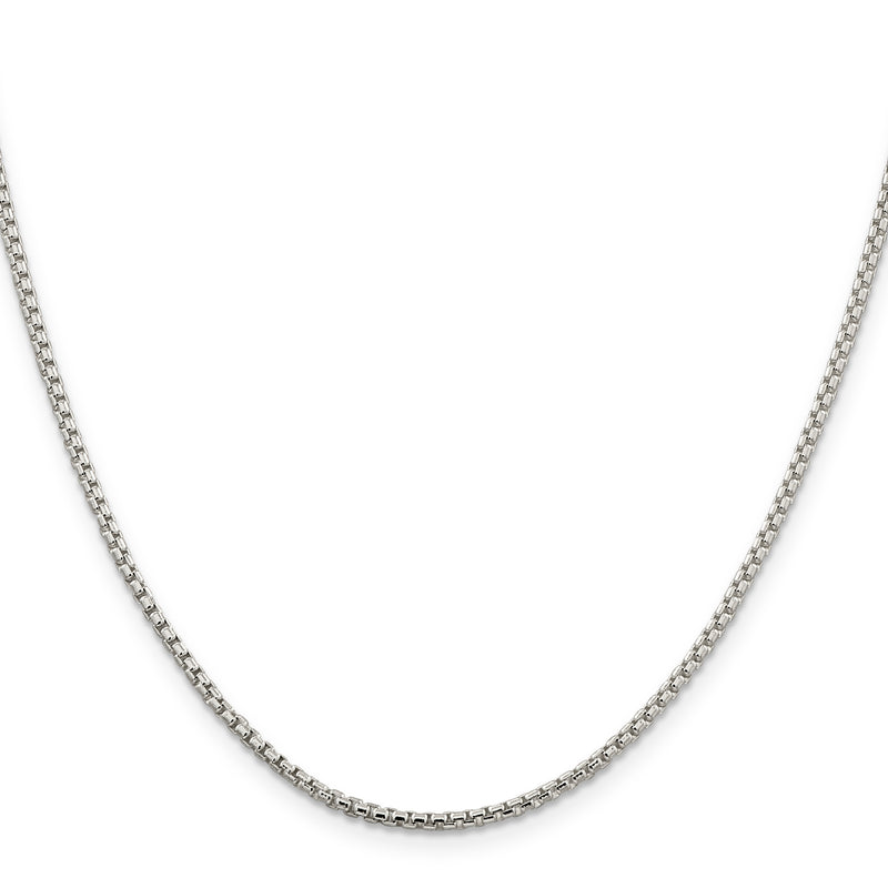 30 Inch Sterling Silver 2mm Round Box Chain Necklace