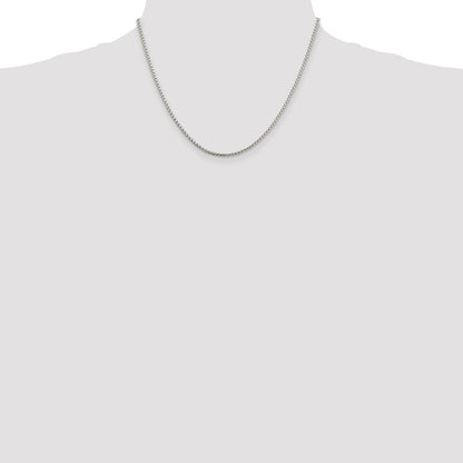 18 Inch Sterling Silver 2mm Round Box Chain Necklace
