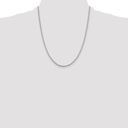 22 Inch Sterling Silver 2mm Round Box Chain Necklace