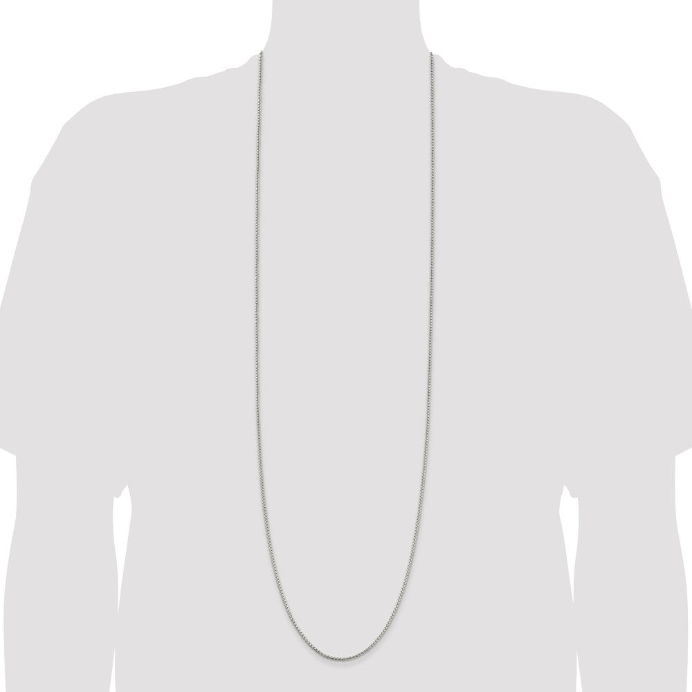 42 Inch Sterling Silver 2mm Round Box Chain Necklace