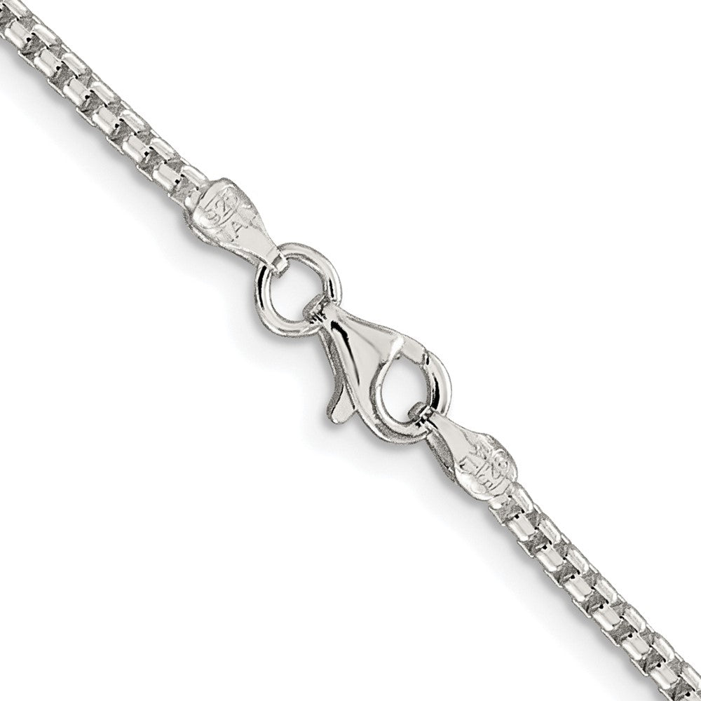 Sterling Silver Rhodium-Plated 2mm Round Box Chain