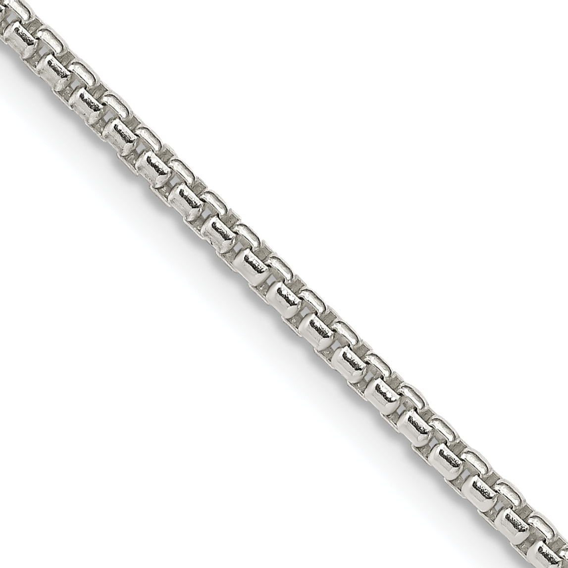 30 Inch Sterling Silver 2mm Round Box Chain Necklace