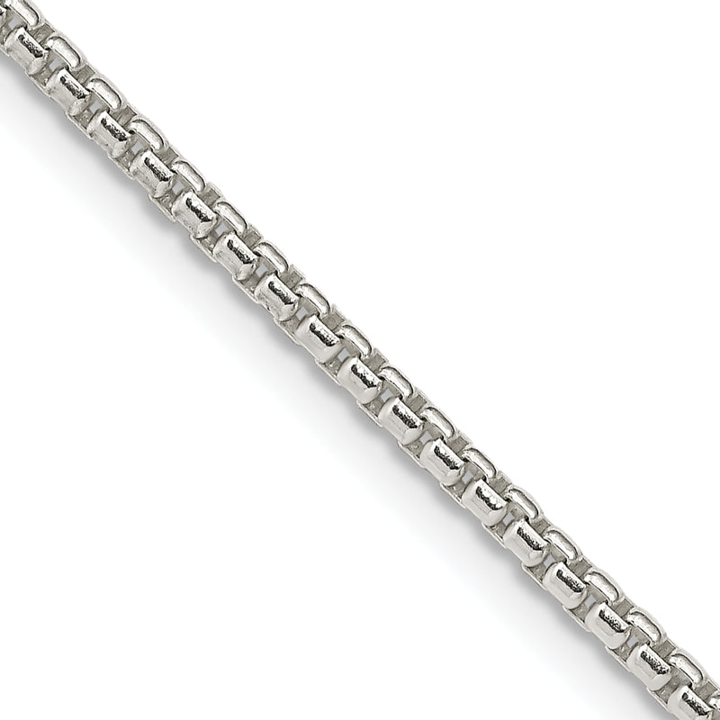 30 Inch Sterling Silver 2mm Round Box Chain Necklace