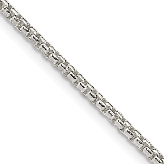 20 Inch Sterling Silver 2mm Round Box Chain